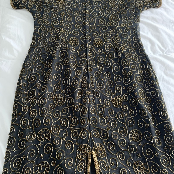 Vintage 80s/90s Beaded Cocktail Short Sleeved Dress. Size M. - Picture 16 of 16